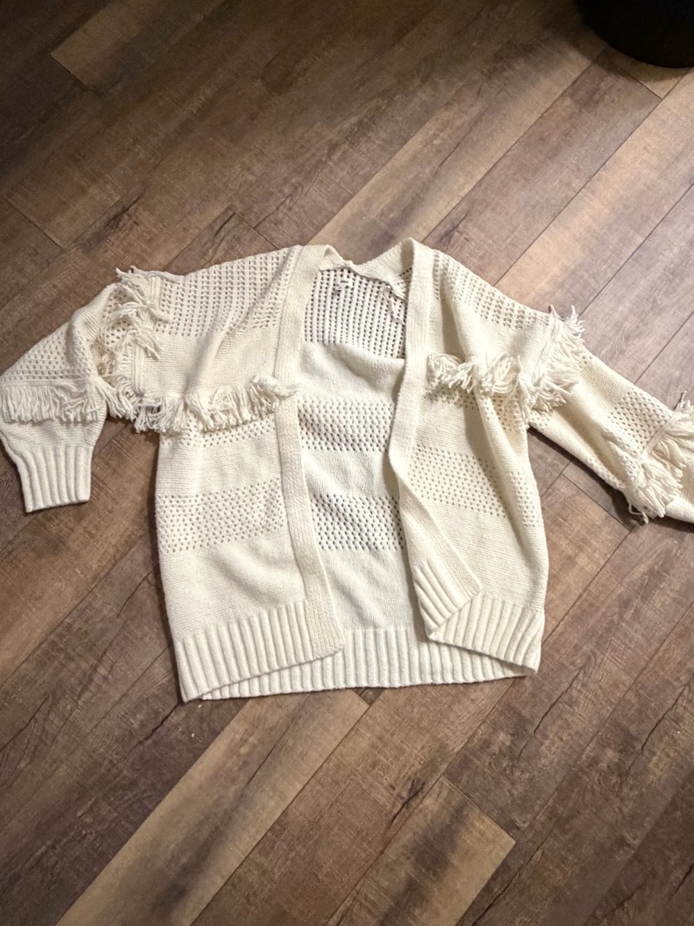 Soft Fringe Knit Cardigan Sweater